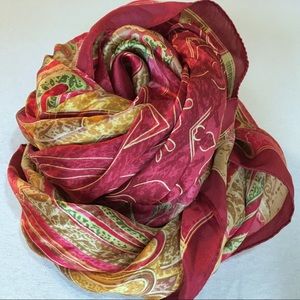Swirl Patterned Red Scarf